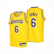 Maillot Enfant Los Angeles Lakers LeBron James #6 Icon 2022-23 Jaune