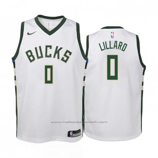 Maillot Enfant Milwaukee Bucks Damian Lillard #0 Association 2022-23 Blanc