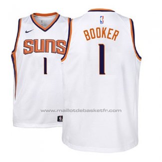 Maillot Enfant Phoenix Suns Devin Booker #1 2017-18 Blanc