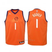 Maillot Enfant Phoenix Suns Devin Booker #1 Statement 2020-21 Orange