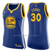 Maillot Femme Golden State Warriors Stephen Curry #30 Icon 2017-18 Bleu
