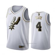 Maillot Golden Edition San Antonio Spurs Derrick White #4 Blanc