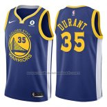 Maillot Golden State Warriors Kevin Durant #35 2017-18 Bleu