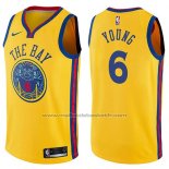 Maillot Golden State Warriors Nick Young #6 Chinese Heritage Ville 2017-18 Jaune