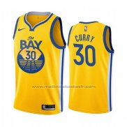 Maillot Golden State Warriors Stephen Curry #30 Ville 2019-20 Jaune