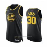 Maillot Golden State Warriors Stephen Curry #30 Ville 2021-22 Authentique Noir