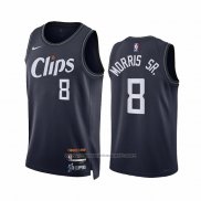 Maillot Los Angeles Clippers Marcus Morris Sr. #8 Ville 2023-24 Bleu