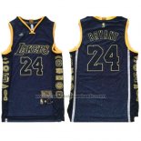 Maillot Los Angeles Lakers Kobe Bryant #24 Conmemorativa Retirado Noir