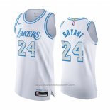 Maillot Los Angeles Lakers Kobe Bryant #24 Ville Authentique 2020-21 Blanc