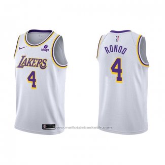Maillot Los Angeles Lakers Rajon Rondo #4 Association 2021-22 Blanc