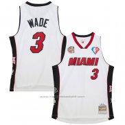 Maillot Miami Heat Dwyane Wade #3 Mitchell & Ness 2003-19 Blanc