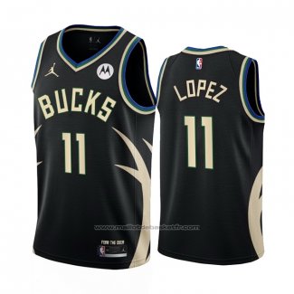 Maillot Milwaukee Bucks Brook Lopez #11 Statement 2022-23 Noir