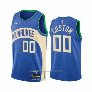 Maillot Milwaukee Bucks Personnalise Ville 2023-24 Bleu