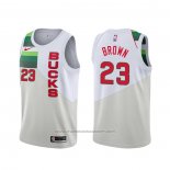 Maillot Milwaukee Bucks Sterling Brown #23 Earned Blanc