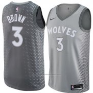 Maillot Minnesota Timberwolves Anthony Brown #3 Ville 2018 Gris