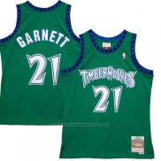 Maillot Minnesota Timberwolves Kevin Garnett #21 Hardwood Classics Throwback 1997-98 Vert