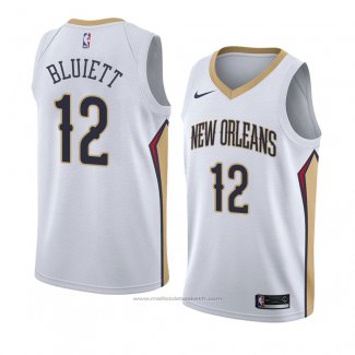 Maillot New Orleans Pelicans Trevon Bluiett #12 Association 2018 Blanc