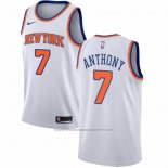 Maillot New York Knicks Carmelo Anthony #7 Association Blanc