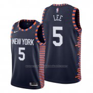 Maillot New York Knicks Courtney Lee #5 Ville Edition Bleu