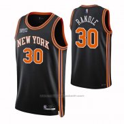 Maillot New York Knicks Julius Randl #30 Ville 2021-22 Noir