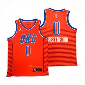 Maillot Oklahoma City Thunder Russell Westbrook #0 Statement 2021 Orange