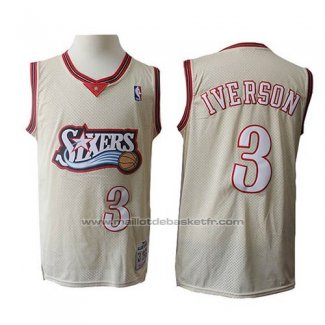 Maillot Philadelphia 76ers Allen Iverson #3 Retro Crema