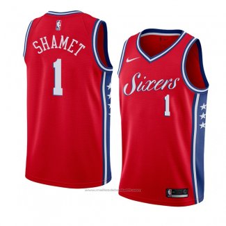 Maillot Philadelphia 76ers Landry Shamet #1 Statement 2017-18 Rouge