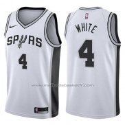 Maillot San Antonio Spurs Derrick White #4 Swingman Association 2017-18 Blanc