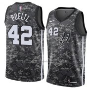 Maillot San Antonio Spurs Jakob Poeltl #42 Ville 2018 Gris