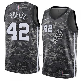 Maillot San Antonio Spurs Jakob Poeltl #42 Ville 2018 Gris