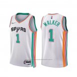 Maillot San Antonio Spurs Lonnie Walker #1 Ville 2021-22 Blanc