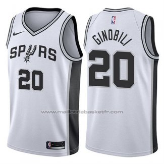 Maillot San Antonio Spurs Manu Ginobili #20 2017-18 Blanc