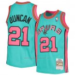 Maillot San Antonio Spurs Tim Duncan #21 Mitchell & Ness 1998-99 Vert