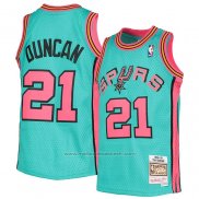 Maillot San Antonio Spurs Tim Duncan #21 Mitchell & Ness 1998-99 Vert