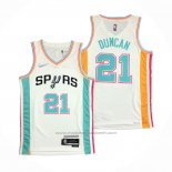 Maillot San Antonio Spurs Tim Duncan #21 Ville 2021-22 Blanc