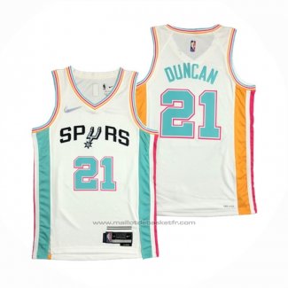 Maillot San Antonio Spurs Tim Duncan #21 Ville 2021-22 Blanc