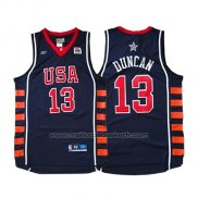 Maillot USA 2004 Tim Duncan #13 Bleu