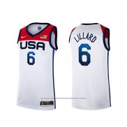 Maillot USA 2021 Damian Lillard #6 Blanc