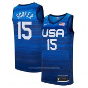 Maillot USA 2021 Devin Booker #15 Bleu