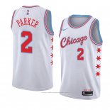 Maillot Chicago Bulls Jabari Parker #2 Ville 2018 Blanc