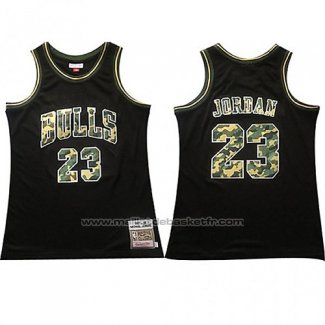 Maillot Chicago Bulls Michael Jordan #23 Camouflage Noir