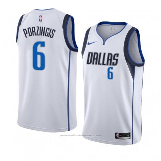 Maillot Dallas Mavericks Kristaps Porzingis #6 Association 2018-19 Blanc