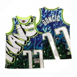 Maillot Dallas Mavericks Luka Doncic #77 Mitchell & Ness Bleu