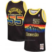 Maillot Denver Nuggets Dikembe Mutombo #55 Mitchell & Ness 1991-92 Noir