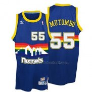Maillot Denver Nuggets Dikembe Mutombo #55 Retro Bleu