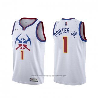 Maillot Denver Nuggets Michael Porter Jr. #1 Earned 2020-21 Blanc