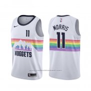 Maillot Denver Nuggets Monte Morris #11 Ville Blanc