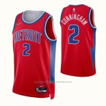 Maillot Detroit Pistons Cade Cunningham #2 Ville 2021-22 Rouge