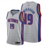 Maillot Detroit Pistons Svi Mykhailiuk #19 Statement Gris