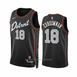 Maillot Detroit Pistons Tosan Evbuomwan #18 Ville 2023-24 Noir